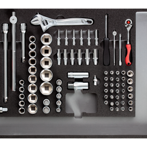 R22350000 Set nasadnih ključeva 1/4" 1/2" u 3/3 modulu od pene, 84del